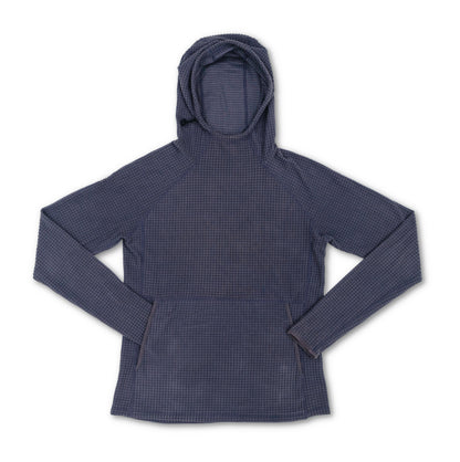 Puget gray womens grid fleece outdoor hoodie from Squak Mountain Co.