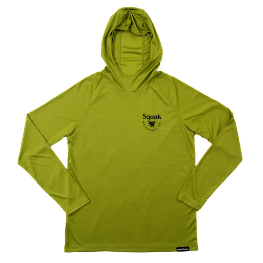 Light green outdoor sun hoodie from Squak Mountain Co.
