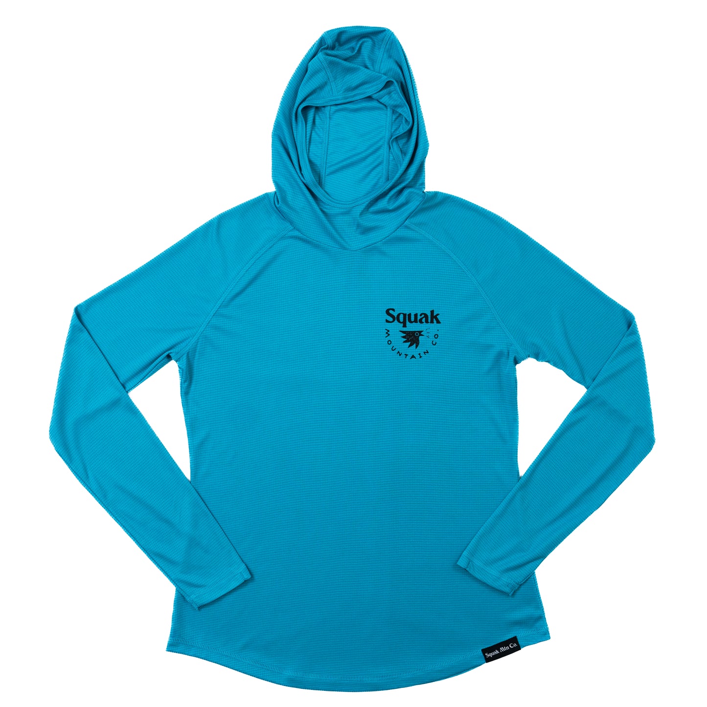 Aqua blue womens outdoor sun hoodie from Squak Mountain Co.