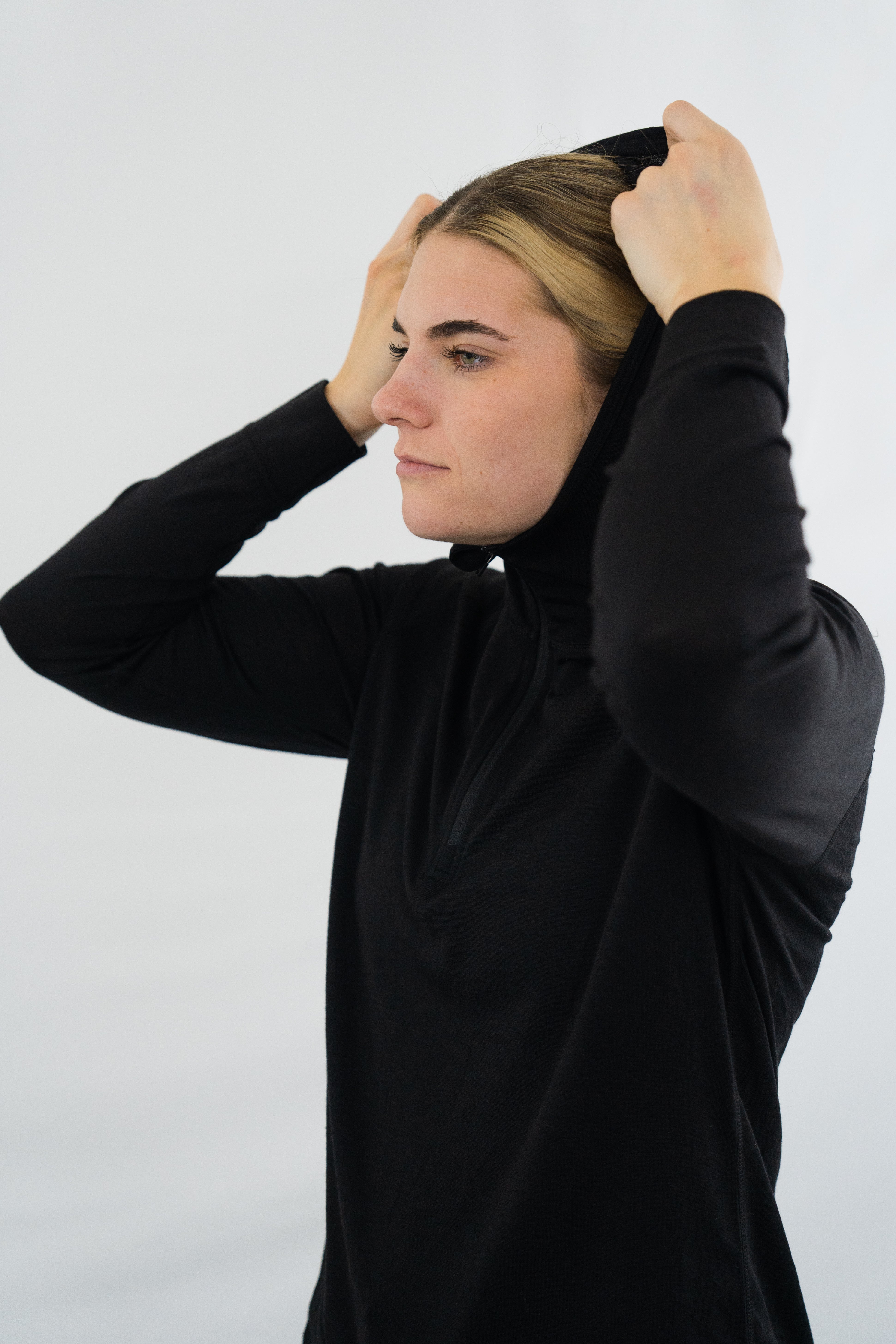 Merino wool base online layer hoodie