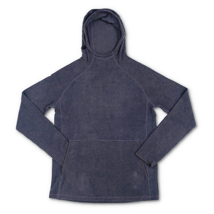 Puget gray grid fleece hoodie from Squak Mountain Co.