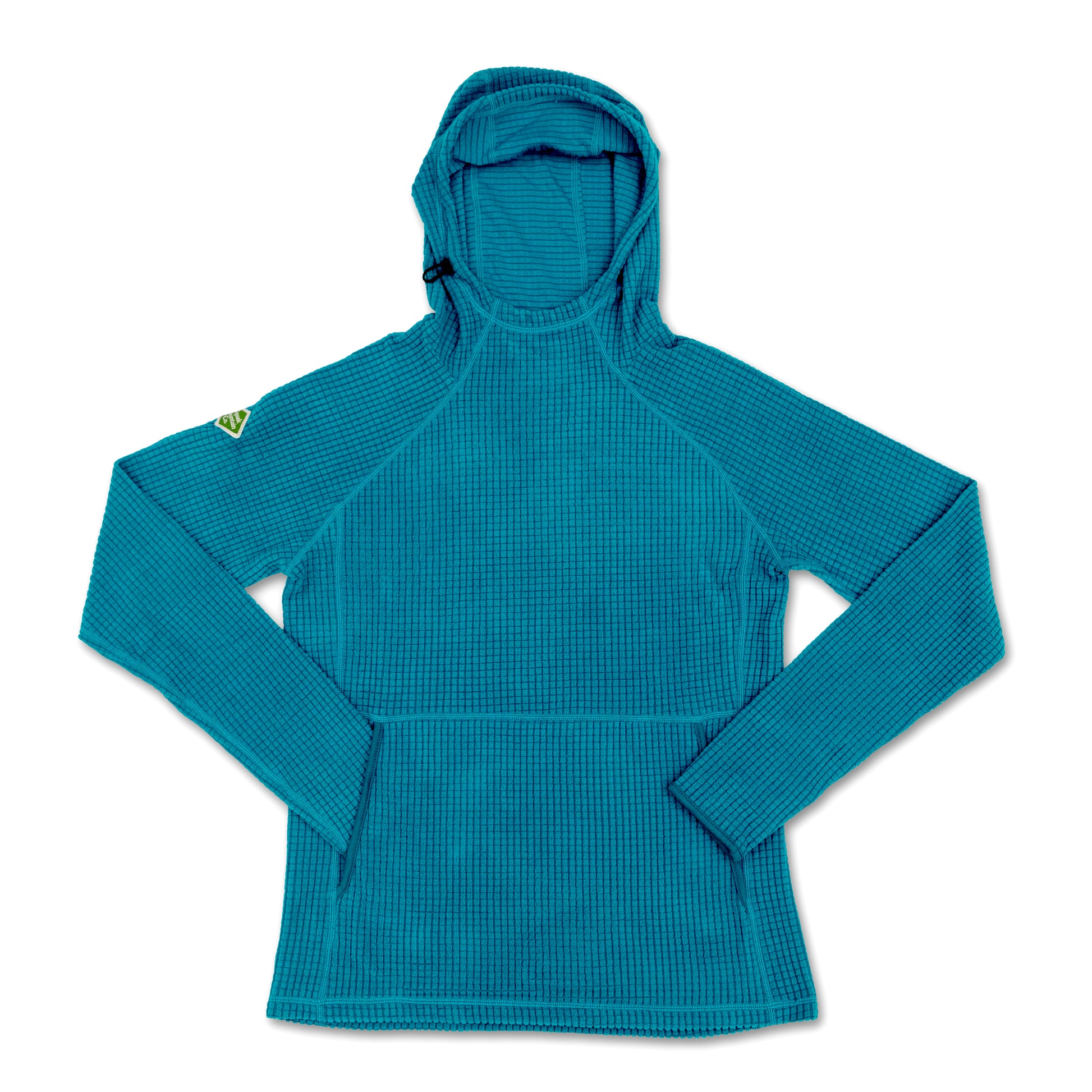 Bullitt blue grid fleece hoodie from Squak Mountain Co.